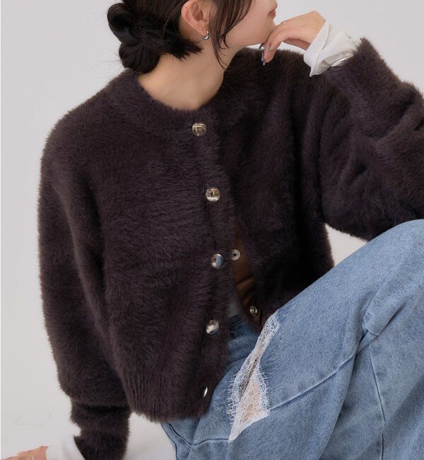  「ミンクライクジャケットカーディガン」|カーディガン|