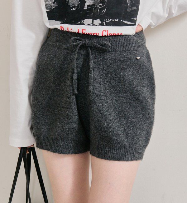  「プレート付きニットパンツ」|チノ|グレー