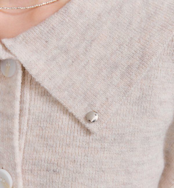  「襟付きプレートニットカーディガン」|カーディガン|