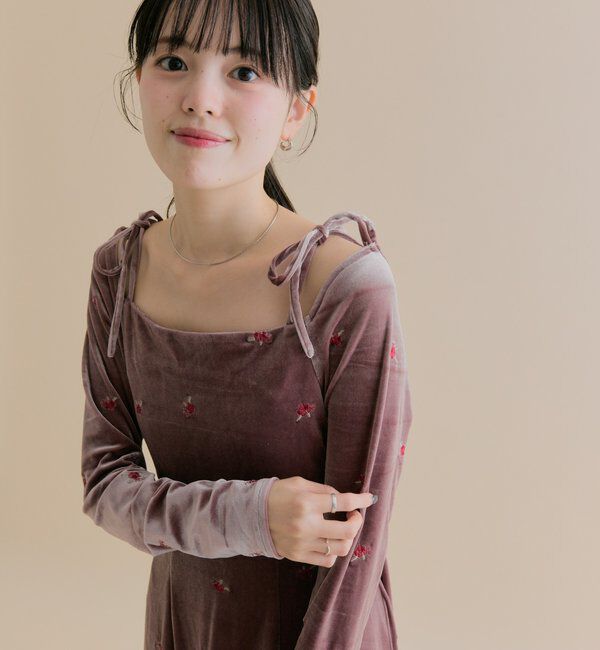  「[森川企画]花柄ベロアワンピース」|ワンピース|