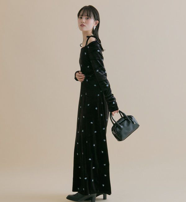  「[森川企画]花柄ベロアワンピース」|ワンピース|