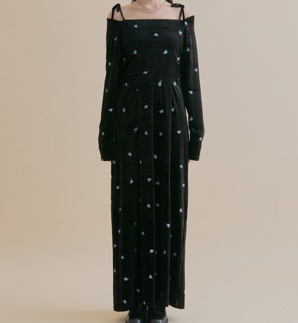  「[森川企画]花柄ベロアワンピース」|ワンピース|