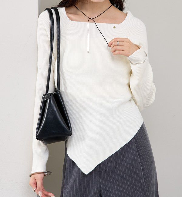  「スクエアネックリブニット」|ニット・セーター|