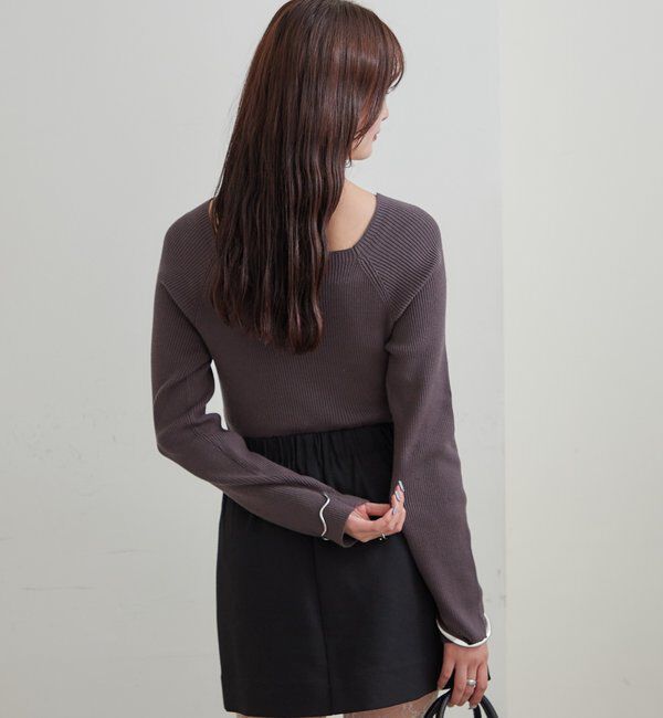  「スクエアネックリブニット」|ニット・セーター|