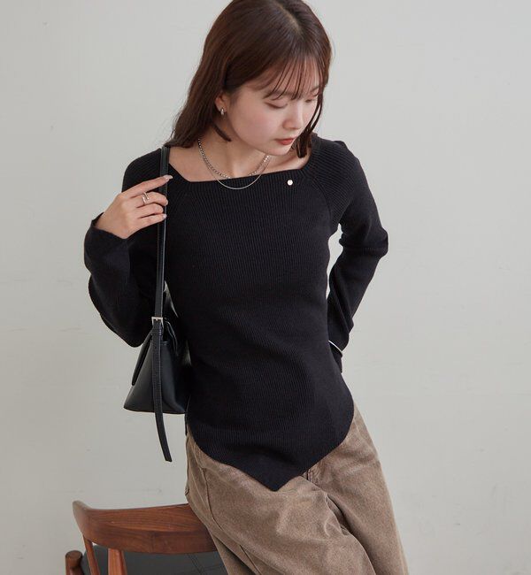  「スクエアネックリブニット」|ニット・セーター|