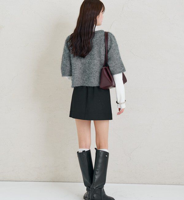  「ふわふわ半袖ニット カーディガン」|カーディガン|