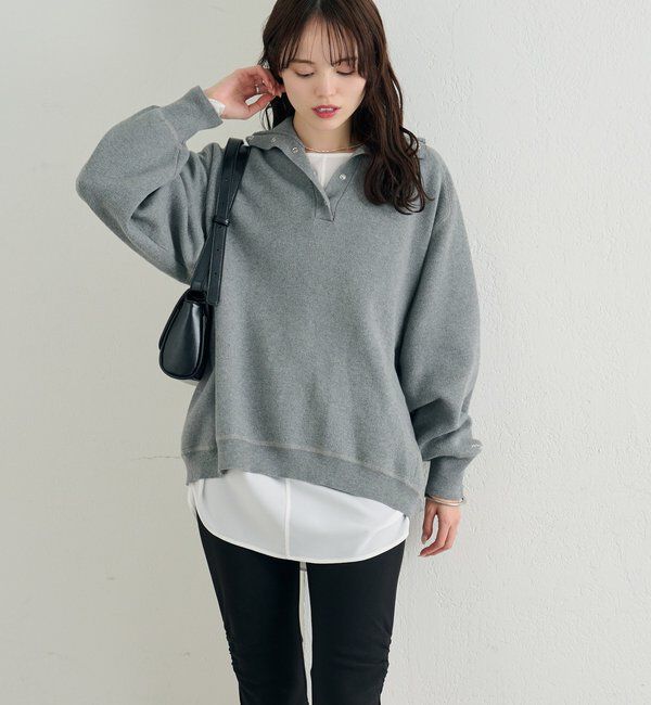  「スウェットライクヘンリーニット」|ニット・セーター|