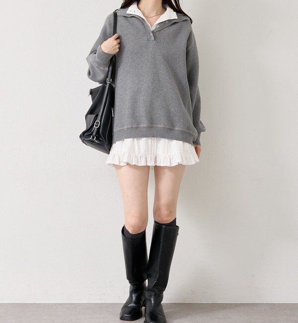  「スウェットライクヘンリーニット」|ニット・セーター|