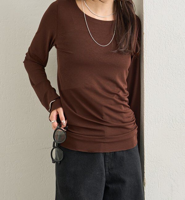  「裾ギャザーシアーロンＴ」|Tシャツ・カットソー|