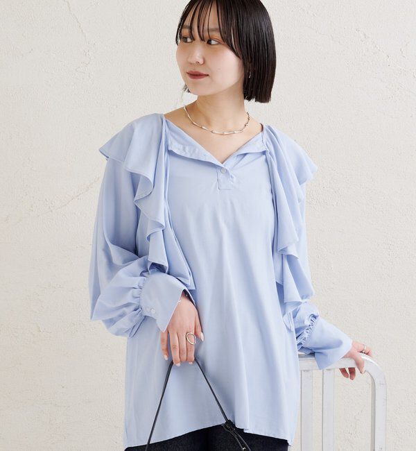  「ラッフルカラーブラウス」|シャツ・ブラウス|