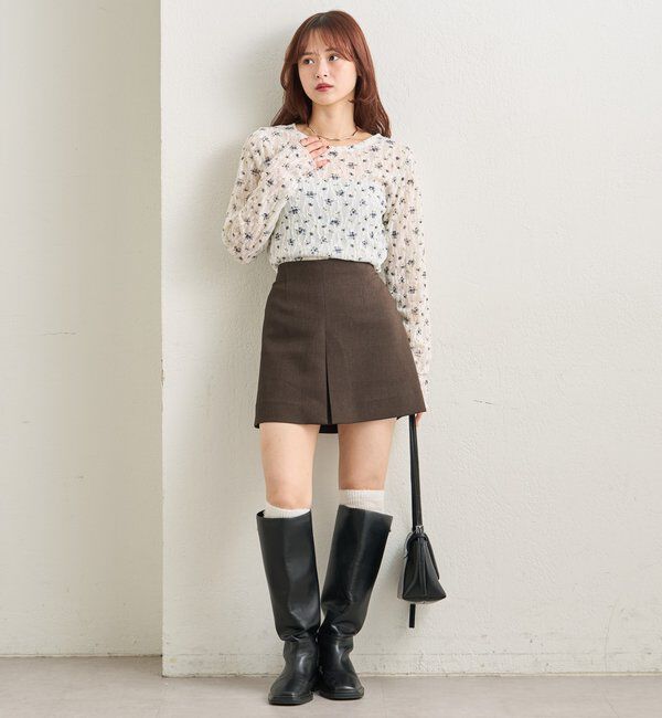  「レース花柄シアーロンT」|Tシャツ・カットソー|