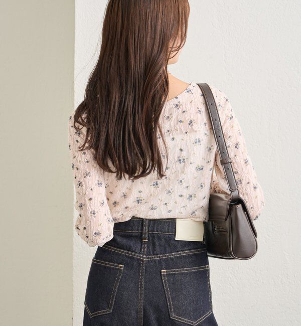  「レース花柄シアーロンT」|Tシャツ・カットソー|