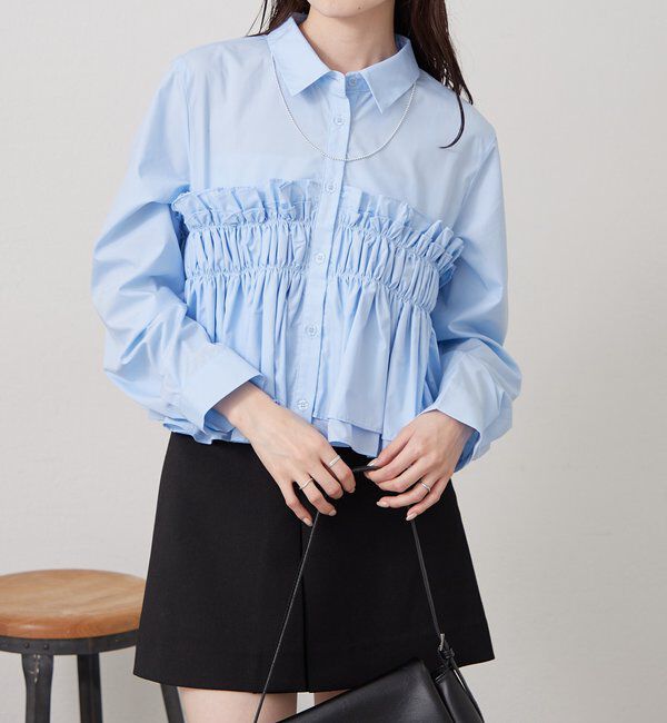  「シャーリングティアード ブラウス」|シャツ・ブラウス|