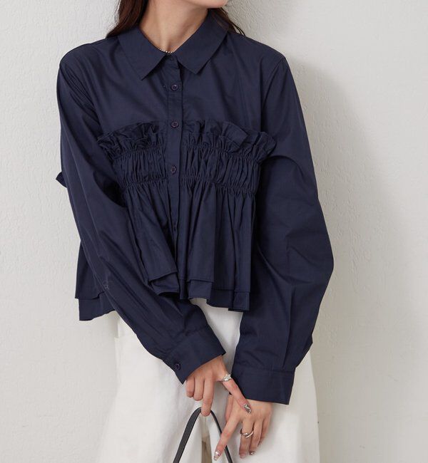  「シャーリングティアード ブラウス」|シャツ・ブラウス|