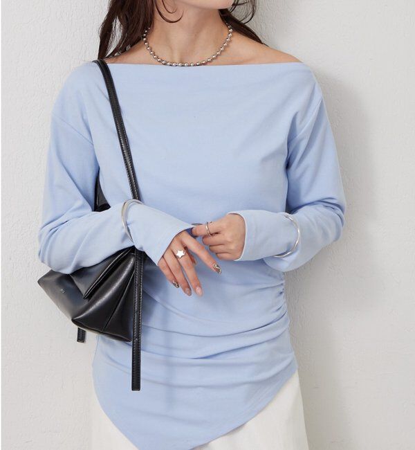  「オフショルヘム カットソー」|Tシャツ・カットソー|ブルー