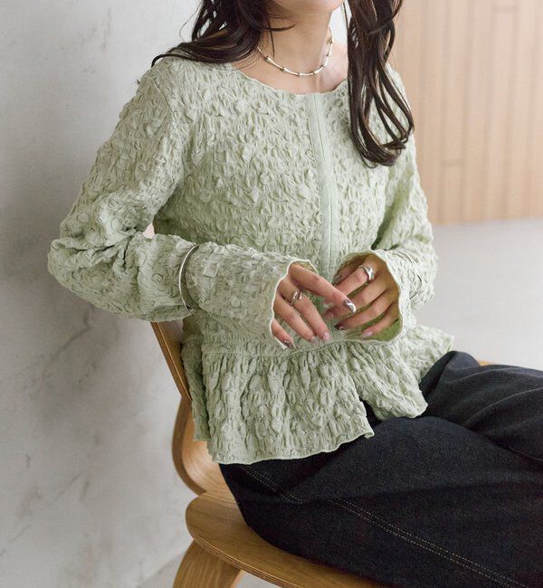  「シャーリングペプラム TOPS」|シャツ・ブラウス|