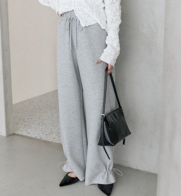  「裾ドロストスウェットパンツ」|チノ|