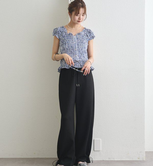  「裾ドロストスウェットパンツ」|チノ|