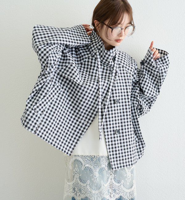  「スタンドカラーショートトレンチ」|トレンチコート|