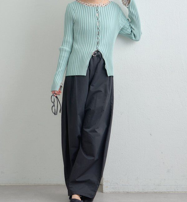  「ラウンドスリットリブカーディガン」|カーディガン|