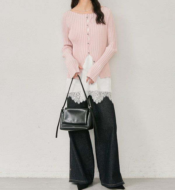  「ラウンドスリットリブカーディガン」|カーディガン|