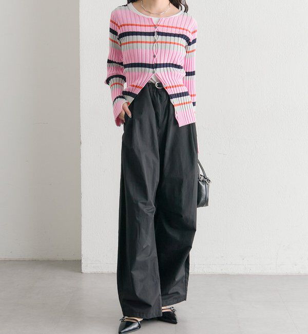  「ラウンドスリットリブカーディガン」|カーディガン|