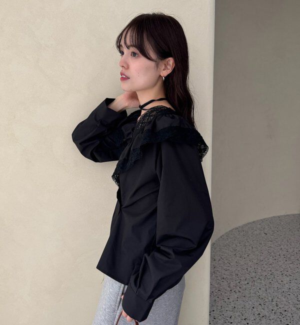  「【@lily.s_y企画】Vフリルシェイプブラウス」|シャツ・ブラウス|
