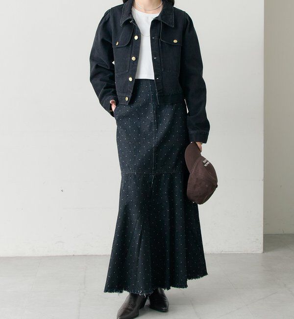  「【@sktnnm企画】金ボタンデニムパフジャケット」|ブルゾン・スタジャン|