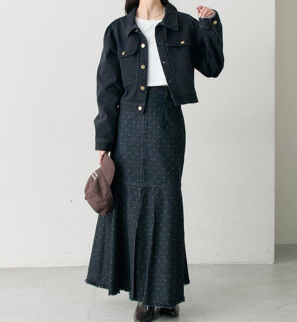  「【@sktnnm企画】金ボタンデニムパフジャケット」|ブルゾン・スタジャン|