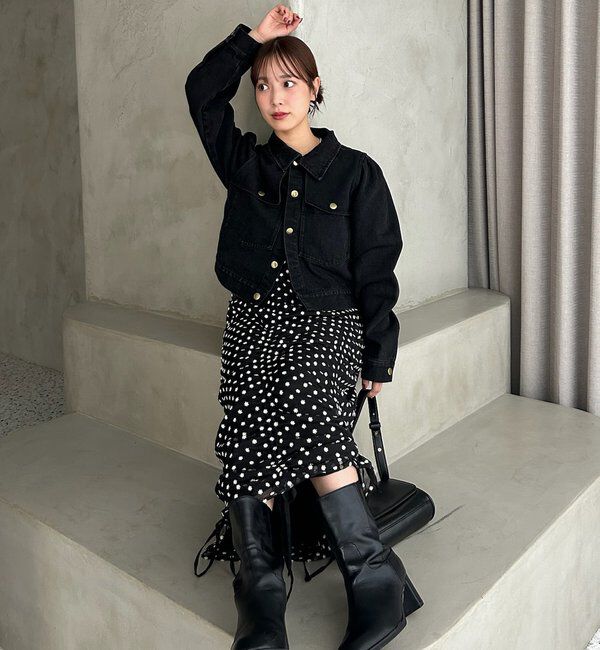  「【@sktnnm企画】金ボタンデニムパフジャケット」|ブルゾン・スタジャン|