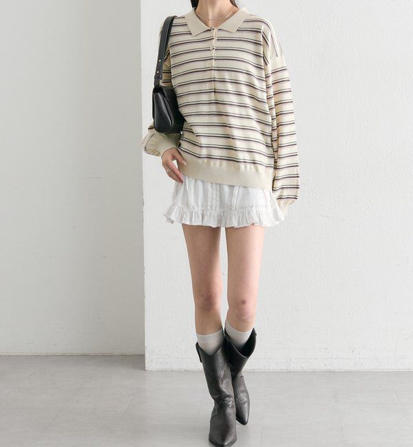  「マルチボーダーポロニット」|ニット・セーター|