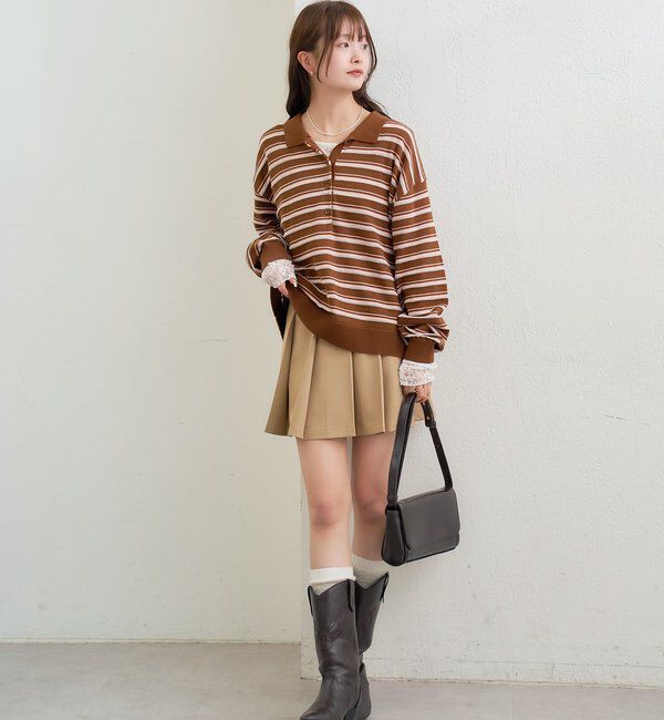  「マルチボーダーポロニット」|ニット・セーター|