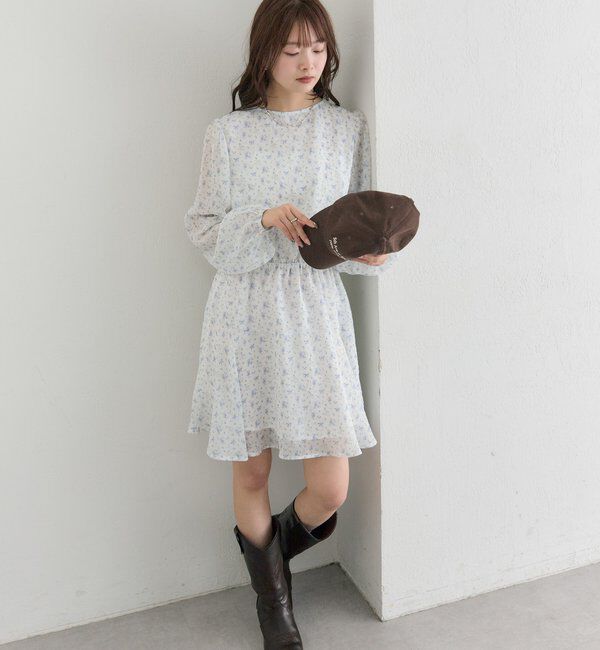  「カシュクールフラワーミニワンピース」|ワンピース|