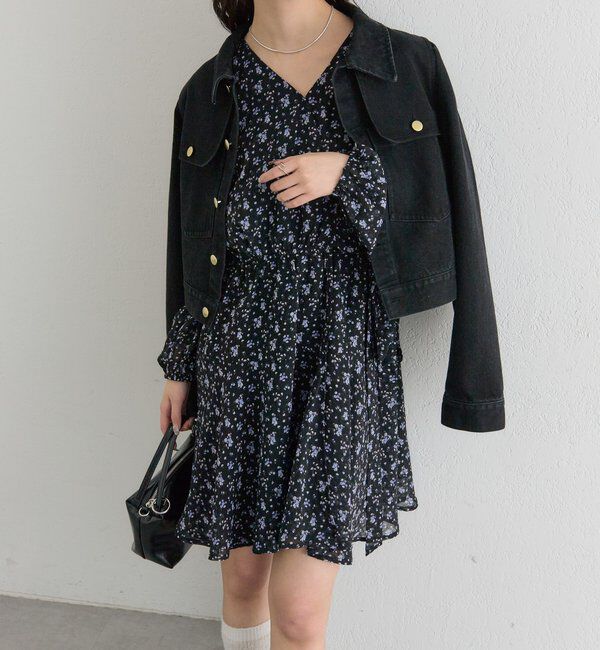  「カシュクールフラワーミニワンピース」|ワンピース|