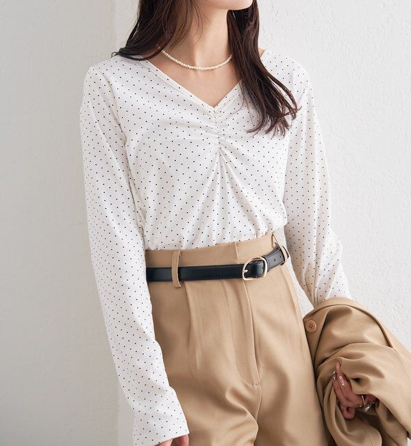  「ドットプリントロングTシャツ」|Tシャツ・カットソー|