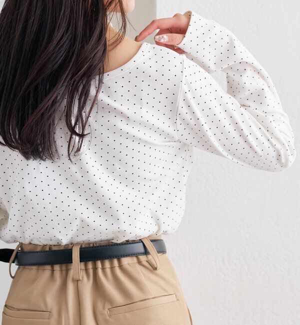  「ドットプリントロングTシャツ」|Tシャツ・カットソー|