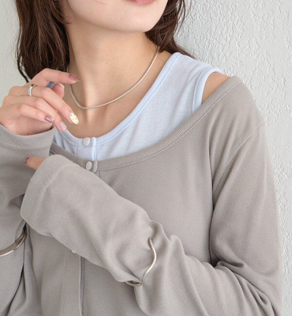  「配色レイヤードロングTシャツ」|Tシャツ・カットソー|