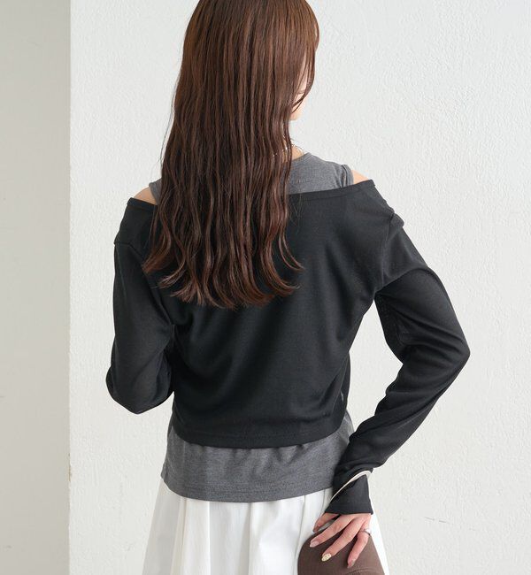  「配色レイヤードロングTシャツ」|Tシャツ・カットソー|