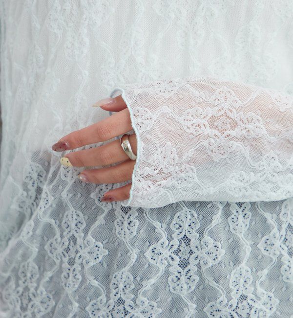  「裾ギャザーレースロングTシャツ」|Tシャツ・カットソー|