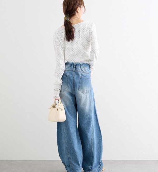  「レースドッキングオフショルロンT」|Tシャツ・カットソー|