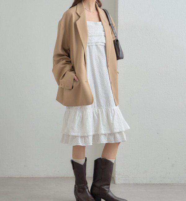  「フラワー刺繍キャミワンピース」|ワンピース|