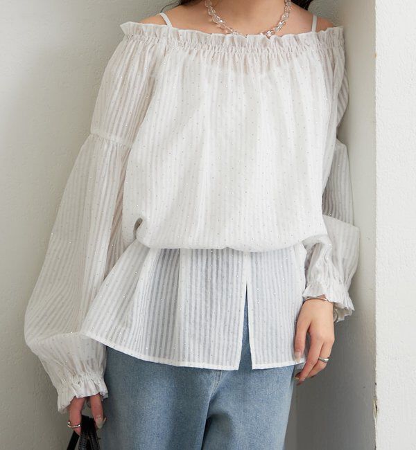  「ラメストライプビスチェSETブラウス」|シャツ・ブラウス|