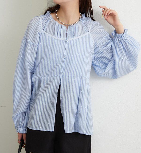  「ラメストライプビスチェSETブラウス」|シャツ・ブラウス|