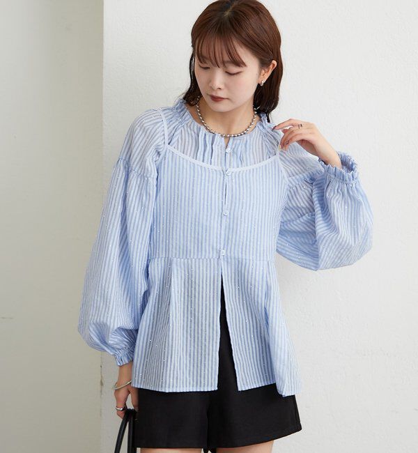  「ラメストライプビスチェSETブラウス」|シャツ・ブラウス|