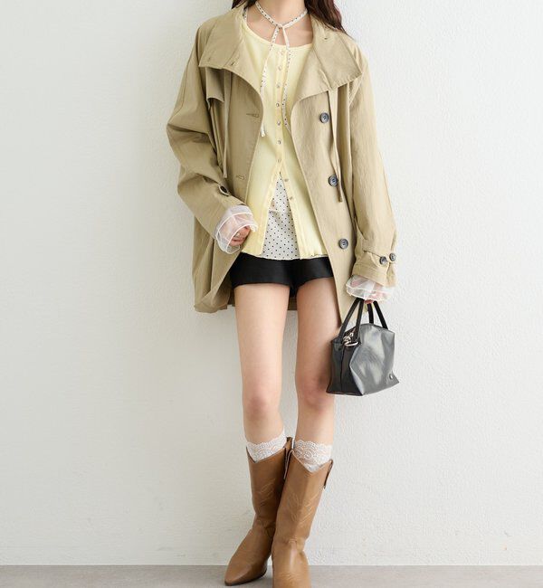  「スタンドカラーミドルトレンチ」|トレンチコート|