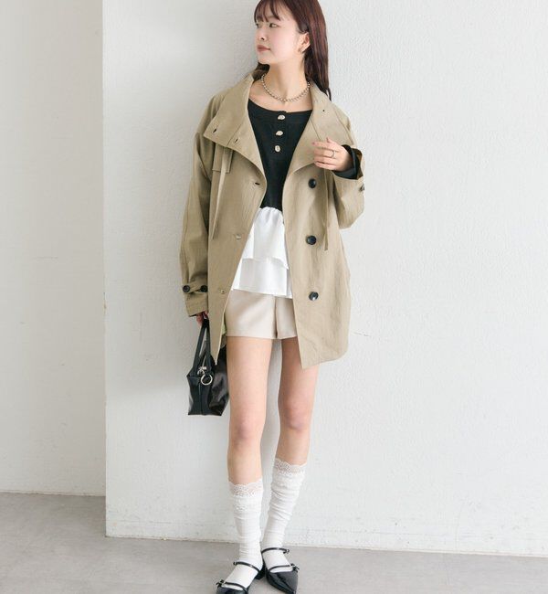  「スタンドカラーミドルトレンチ」|トレンチコート|