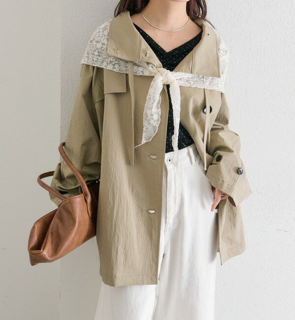  「スタンドカラーミドルトレンチ」|トレンチコート|