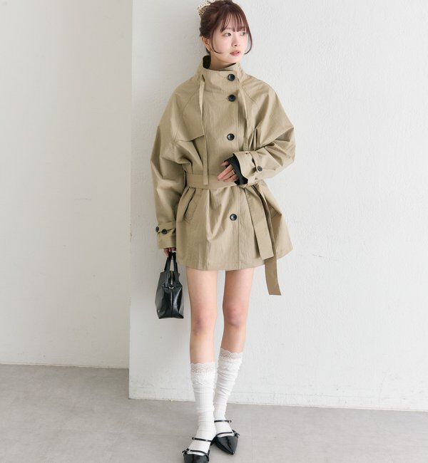  「スタンドカラーミドルトレンチ」|トレンチコート|