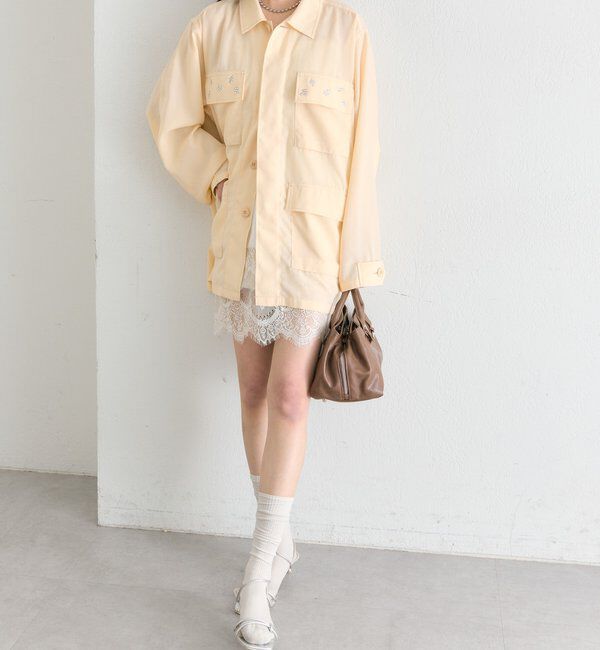  「ポケットビジューカバーオール」|ブルゾン・スタジャン|