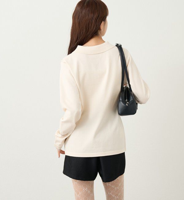  「長袖ポロニット」|カーディガン|